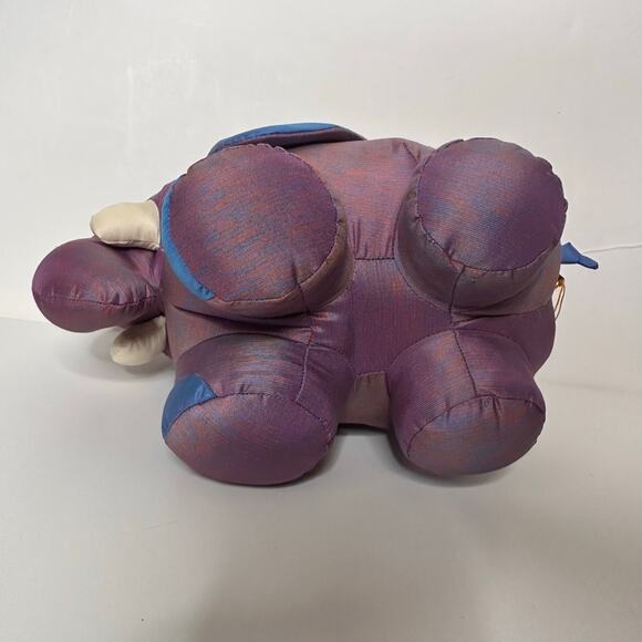 Vtg Jim Thompson 100% Silk Plush Elephant Stuffed Animal NEW Purple Kids Decor - Picture 6 of 8